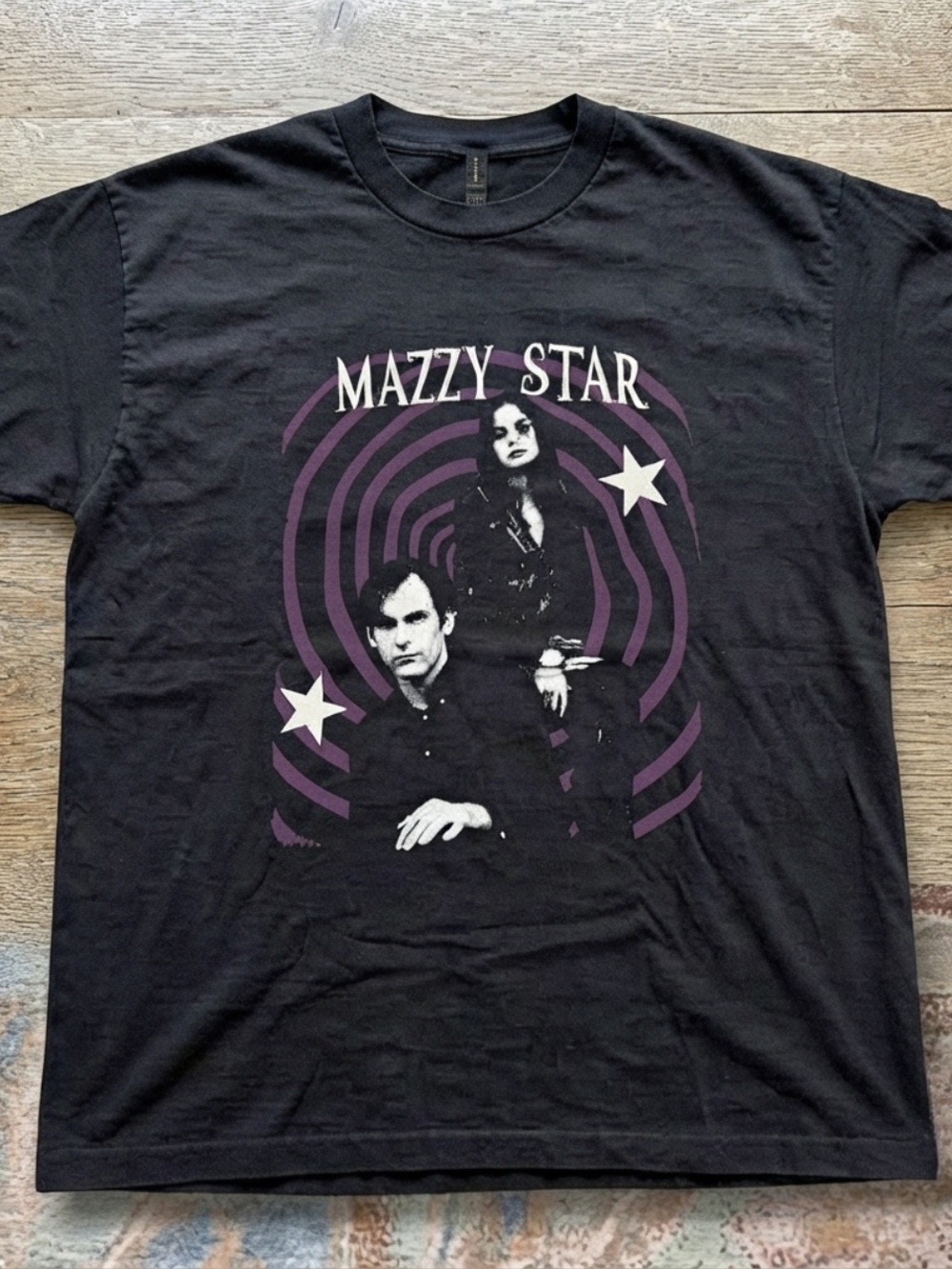 Gildan Black Mazzy Star Graphic Tee with Purple Accents